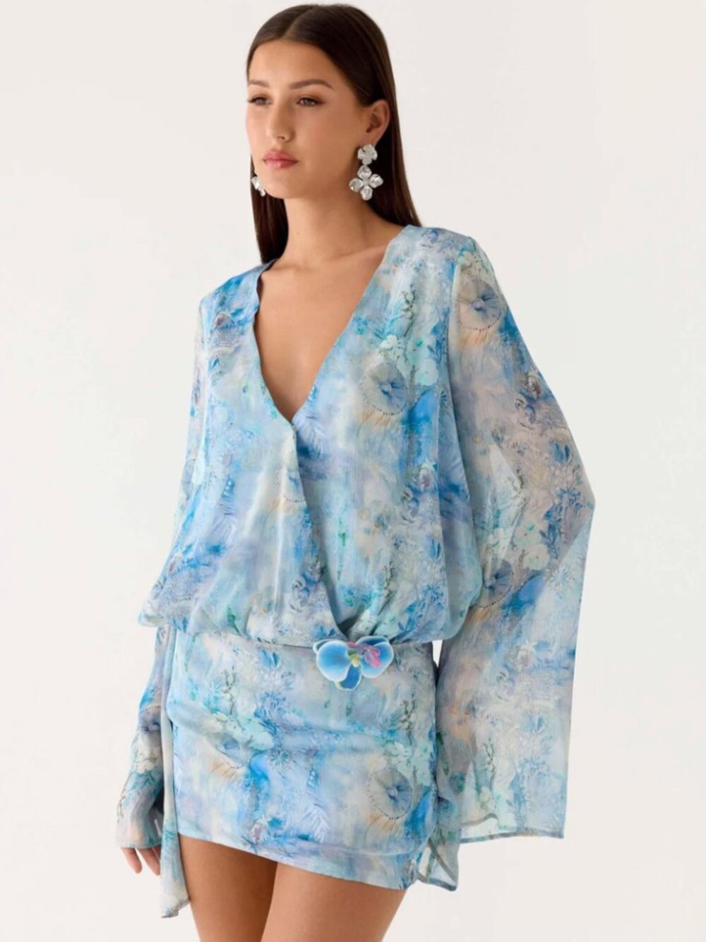 NWT Peppermayo Mini Dress in Aqua Paisley
